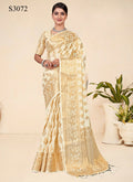 Cream Viscose Weaving Designer Saree - Vandini | Grocsy