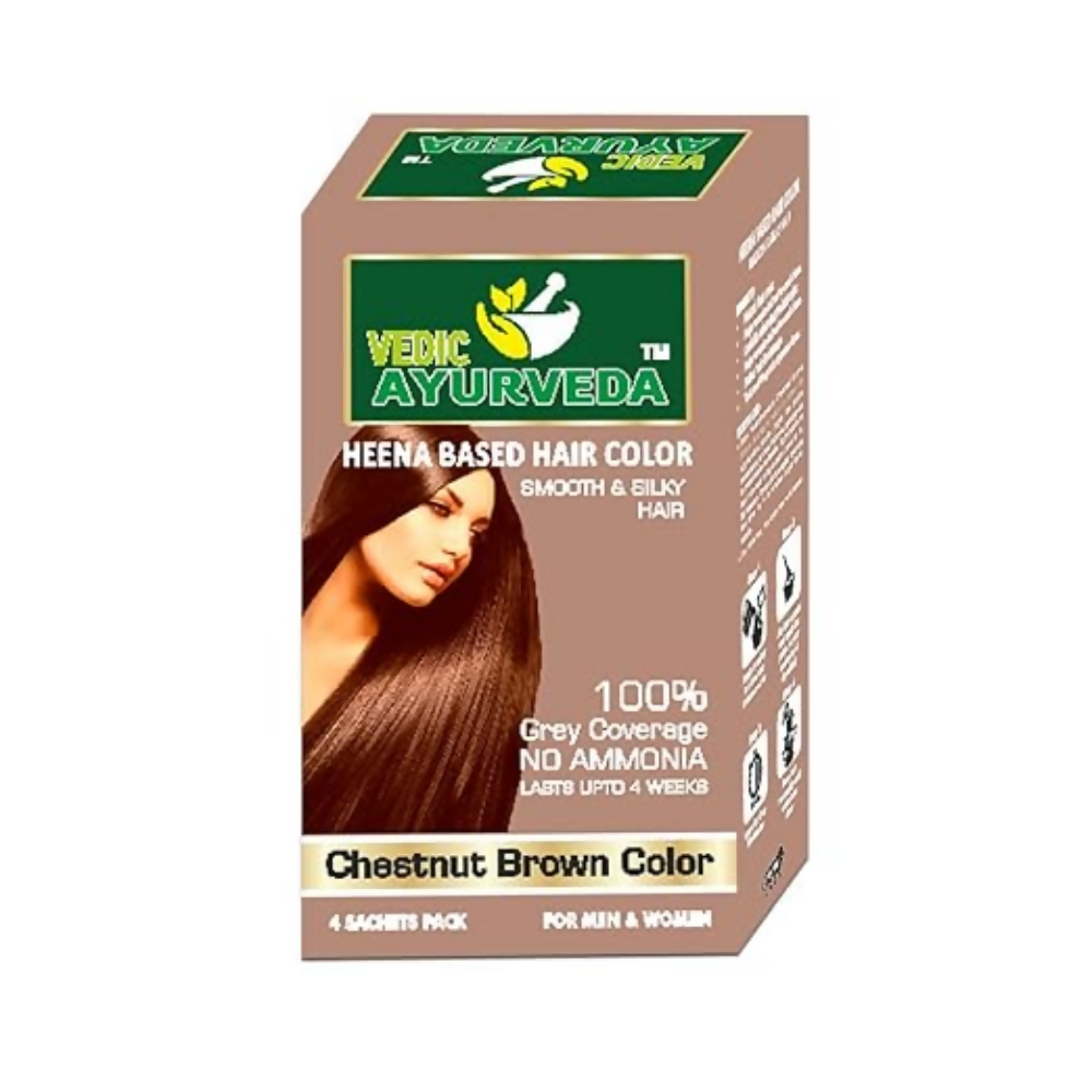 VedicAyurveda Henna Based Hair Colour, burgundy and Chestnut Brown | Grocsy