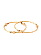 NVR Women Set of 2 Gold-Polished Traditional Bangles | Grocsy