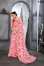 Aayaa Designer Printed Georgette Saree - Multi Color | Grocsy