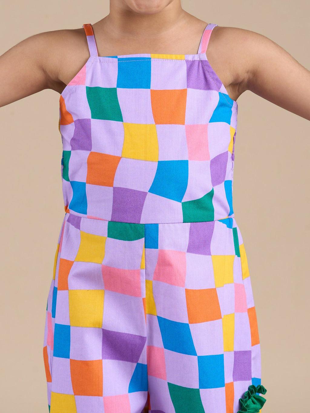 Snakes and Ladders Girls Multi Color Rotary Print Jumpsuit from Siblings Collection | Grocsy