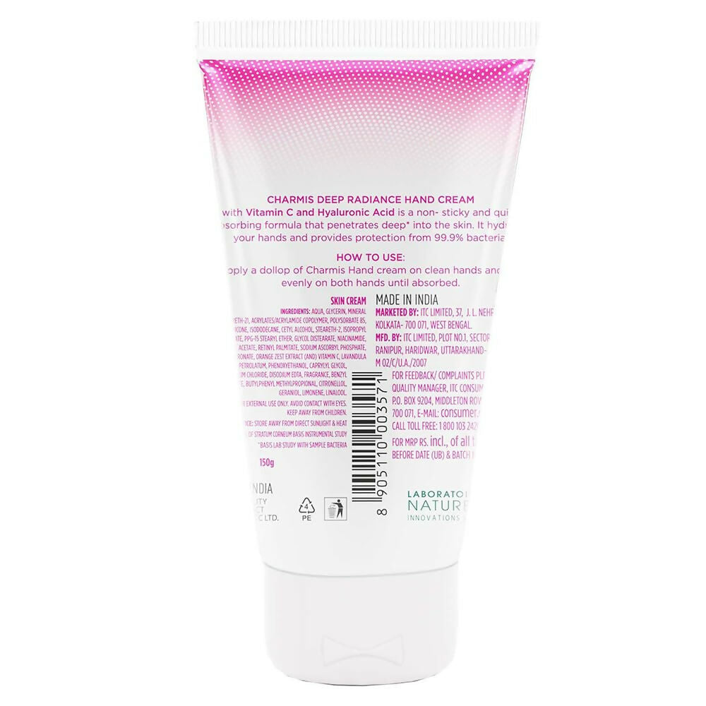 Charmis Deep Radiance Vitamin C Cream for Hands with Hyaluronic Acid | Grocsy