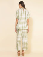 Janasya Women's Off White Cotton Tie & Dye Casual A-line Co-ords | Grocsy