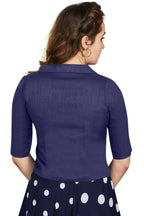 Aastha Fashion Women's Women's Navy Blue Art Silk Button Readymade Blouse | Grocsy