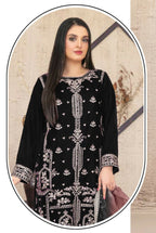 Anaita Black Velvet Suit with Embroidery Sequence Work | Grocsy