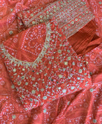 KC Orange Bandhani Printed Heavy Emrboidery Worked Sharara Suit Ethnic Wear | Grocsy