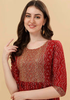 Alvano Alvano Stylish Lehriya Kurti with Pant and Dupatta Set for Women's and girls | Grocsy
