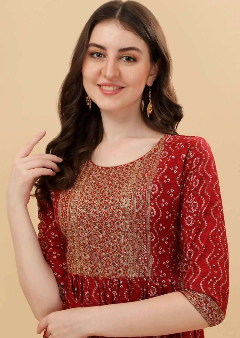 Alvano Alvano Stylish Lehriya Kurti with Pant and Dupatta Set for Women's and girls | Grocsy