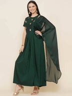 Women Republic Green Hand Embellished Gown | Grocsy