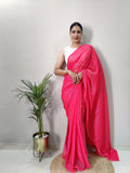 Teeya Creation Gajari Color Georgette Fabric Heavy Work Saree | Grocsy