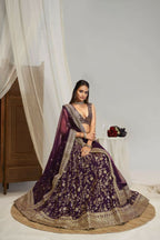 Purple Georgette Sequence Embroidery Work Lehenga Choli - Jihu Culture | Grocsy