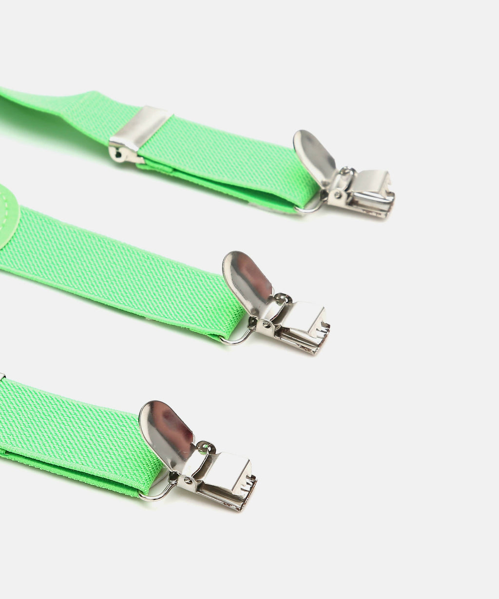 Manet Boys Solid Suspenders - Green | Grocsy