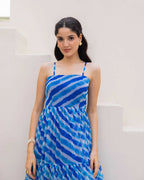Aayaa Designer crape hand work Multi indo western - Blue | Grocsy
