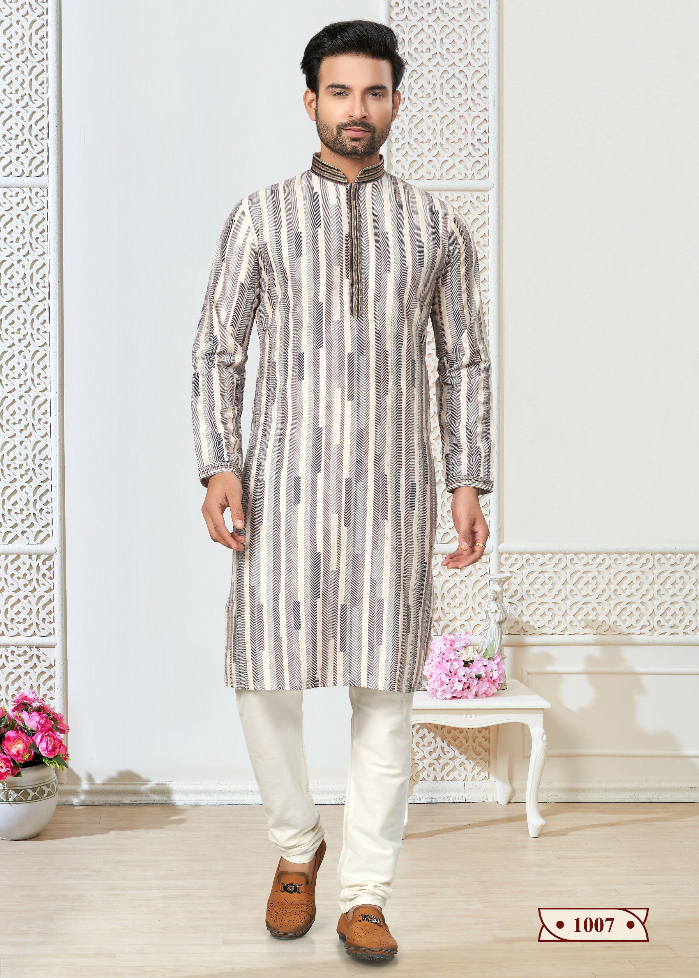 Joban Fashion Men's multicolor Cotton printed Kurta Pyjama set | Grocsy