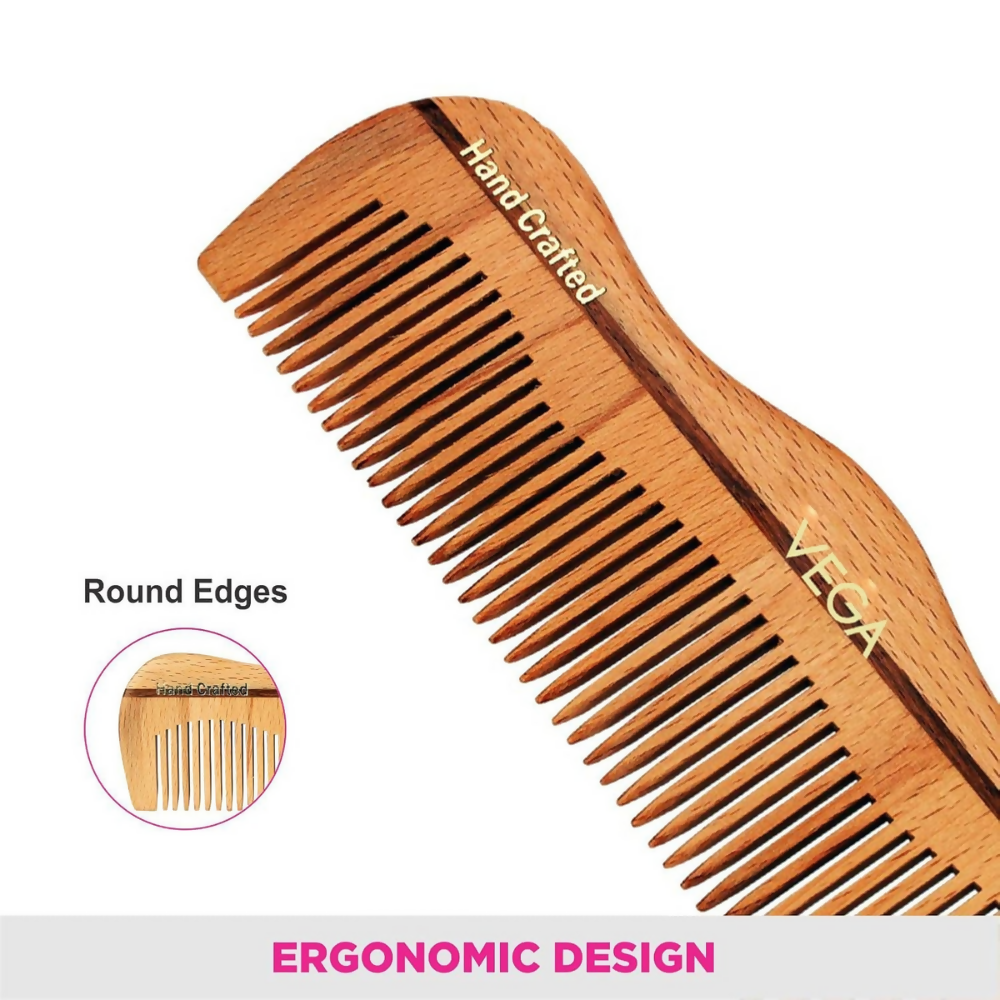 Vega Grooming Wooden Hair Comb - Handmade | Grocsy