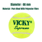 Vicky Supreme Yellow Tennis/Cricket Ball Heavy Multipurposeful Design & Durable Rubber Built | Grocsy