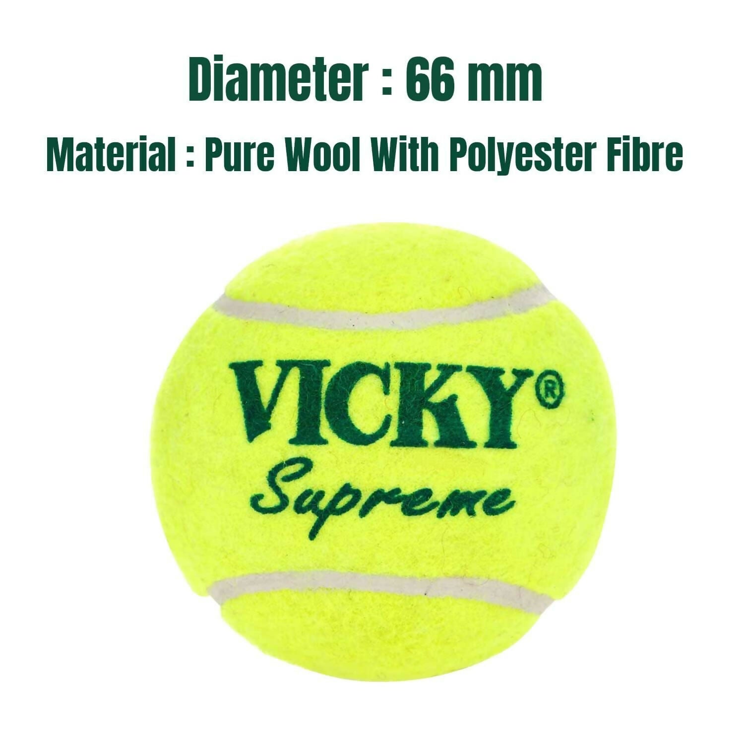 Vicky Supreme Yellow Tennis/Cricket Ball Heavy Multipurposeful Design & Durable Rubber Built | Grocsy