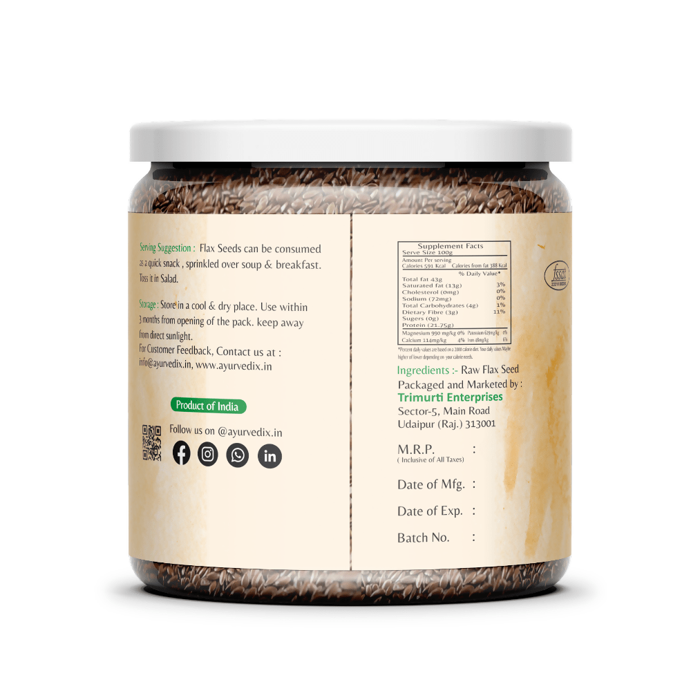 Ayurvedix High-Quality Flax Seeds | Grocsy