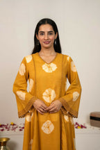 Joban Fashion Mustard Yellow Tie & Dye Cotton Suit Set | Grocsy