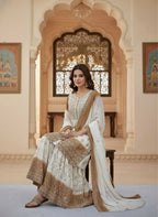 Teeya Creation Multi Color Star Georgette Heavy Embroidery Work Functional Wear Salwar Suit | Grocsy