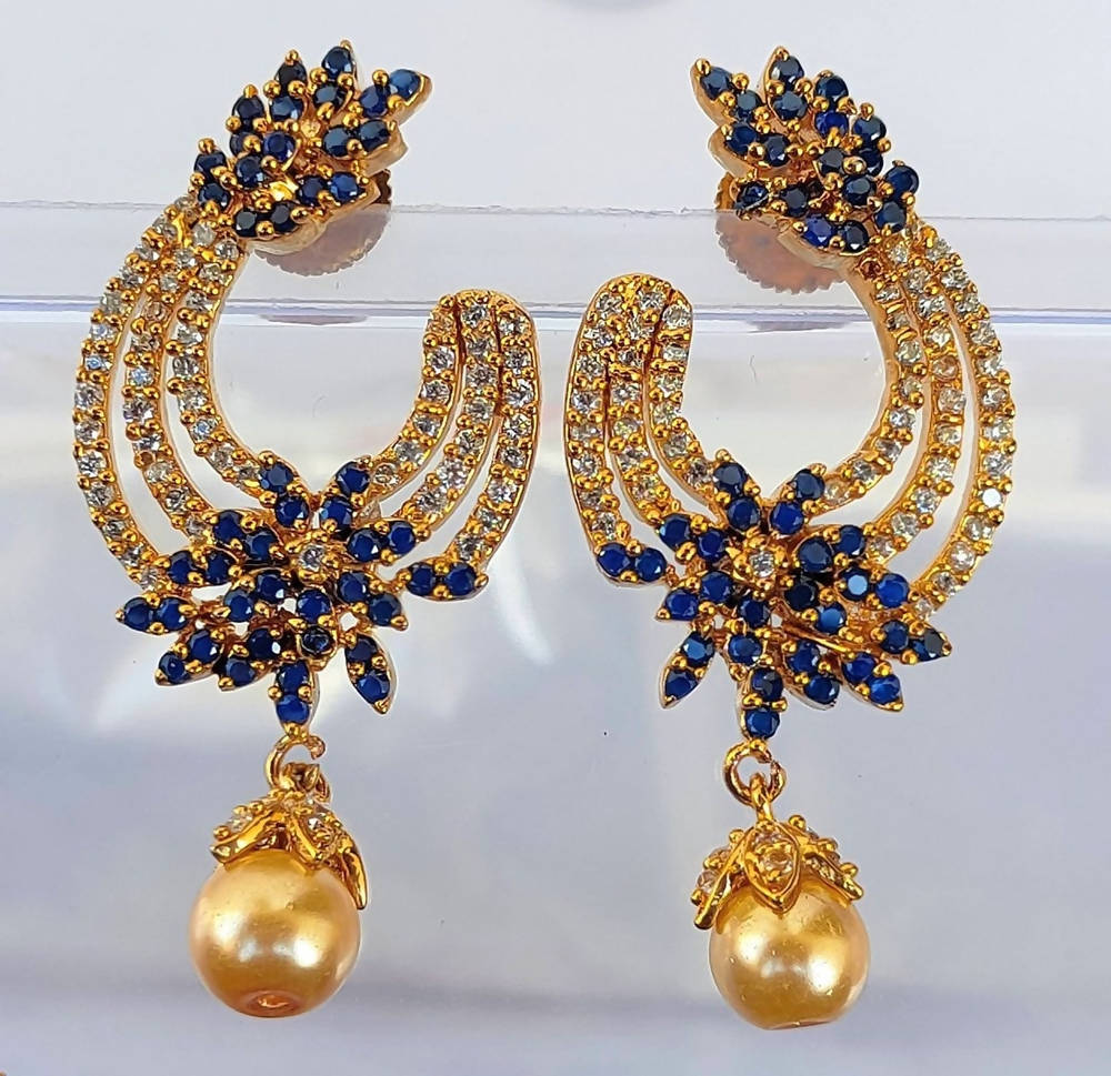 Blue AD Fashion Earrings | Grocsy