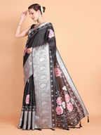 Vamsee Bhavi Black Georgette Saree | Grocsy