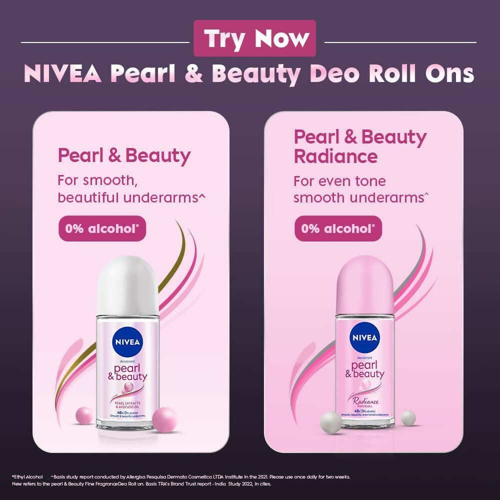 Nivea Deodorant Roll On Pearl & Beauty Fine Fragrance For Women | Grocsy