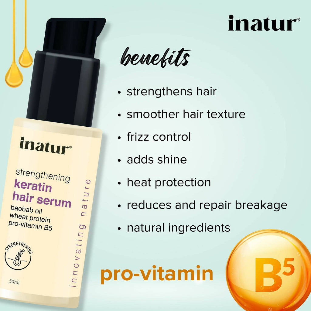 Inatur Strengthening Keratin Hair Serum | Grocsy