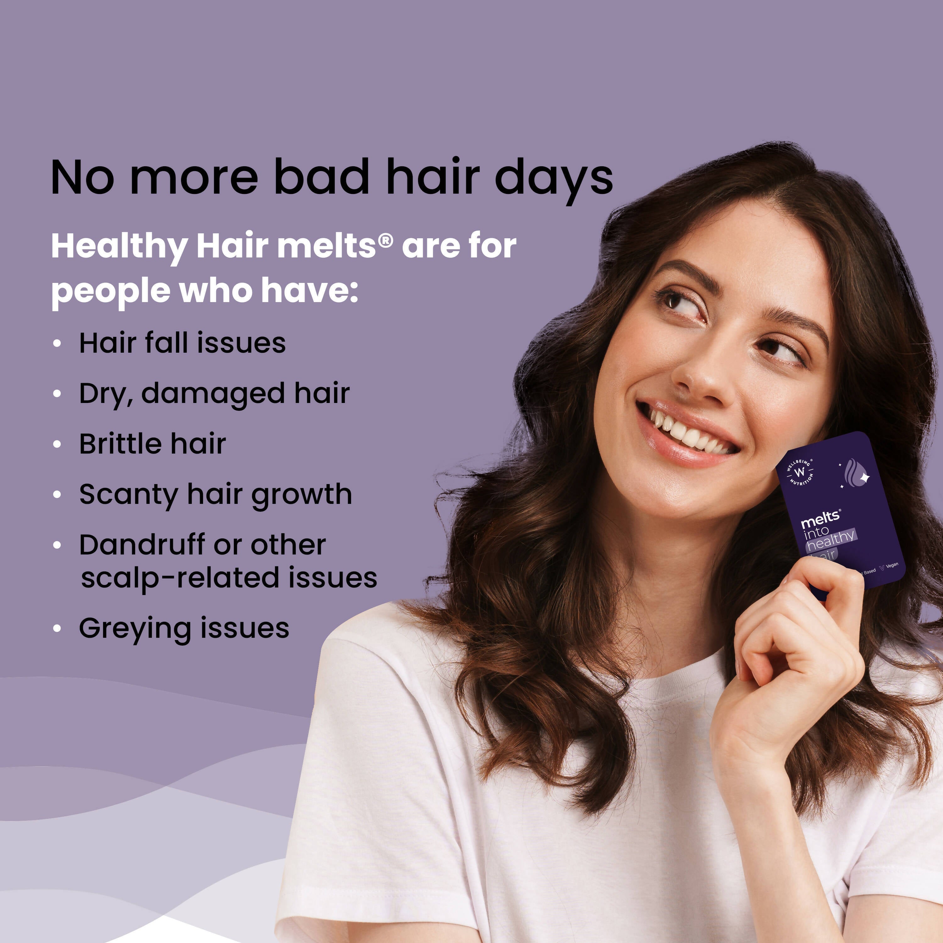 Wellbeing Nutrition Melts into Healthy Hair Biotin 10,000mcg Tropical Watermelon Disintegrating Strip Sugar Free | Grocsy