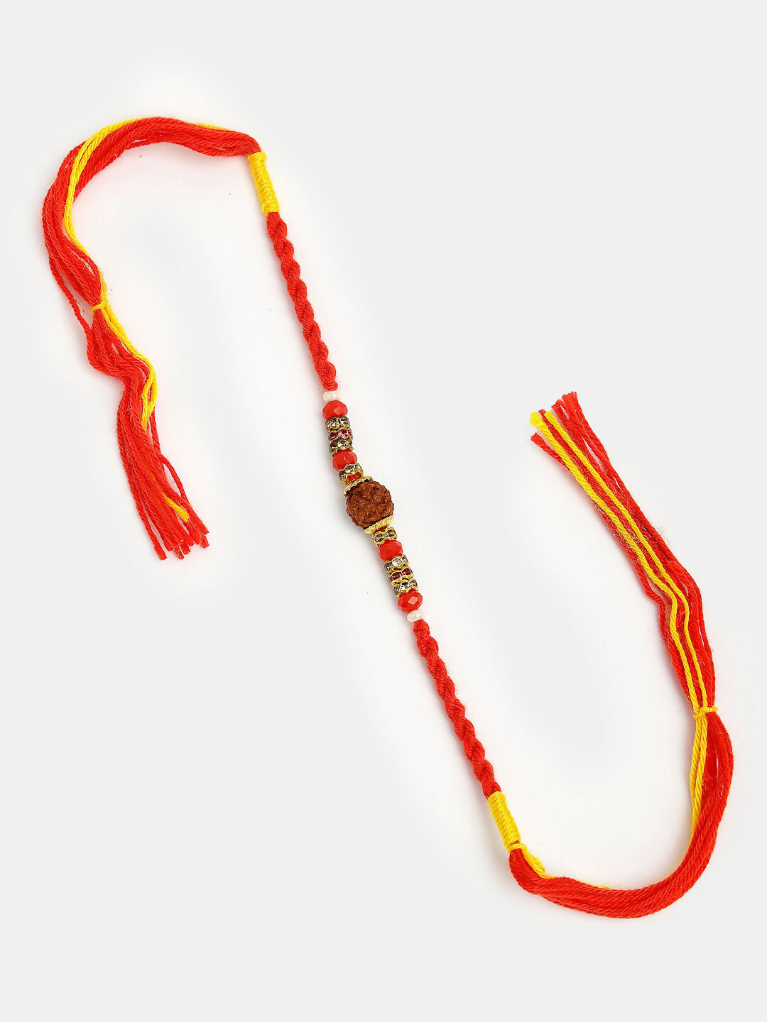 NVR Women & Men Set of 4 Multicolor Artificial stone and beads Rakhi With Roli Chawal & Chocolate | Grocsy