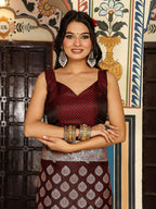 Shree Shyam Fashion Wine Silk Saree | Grocsy
