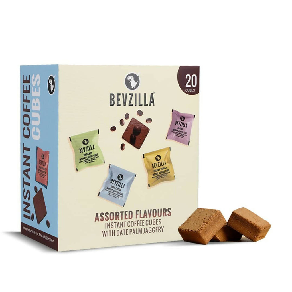 Bevzilla Assorted Flavours Instant Coffee Cubes Pack with Organic Date Palm Jaggery | Grocsy