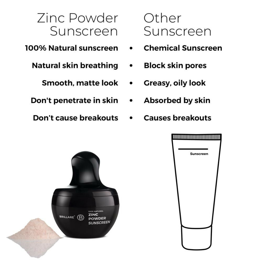Brillare Zinc Powder Sunscreen SPF 50 - Ivory 01 | Grocsy