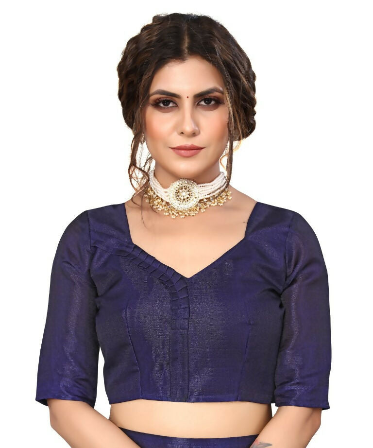 Vamika Navy Blue Printed Art Silk Saree | Grocsy