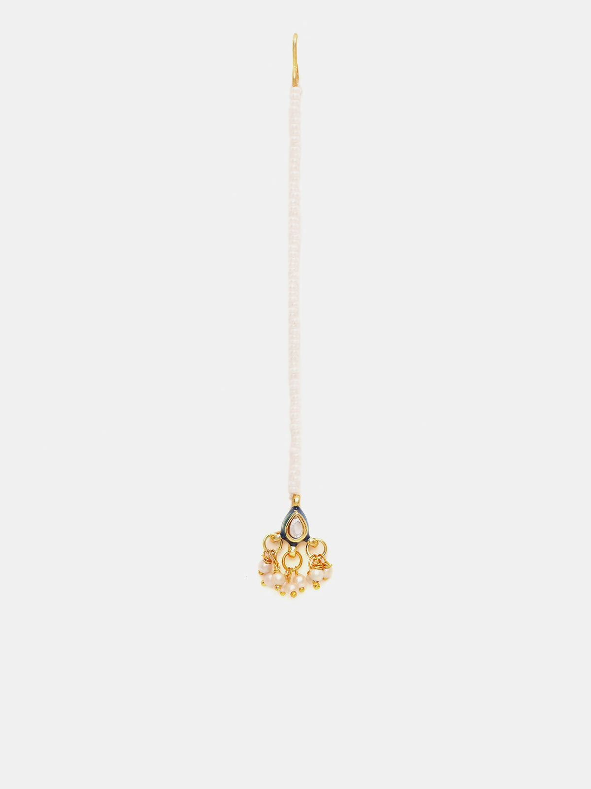 Ruby Raang Gold Polished Gold Kundan Maang Tikka | Grocsy