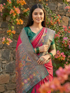 Shree Shyam Fashion Pink Pochampally Silk Saree | Grocsy