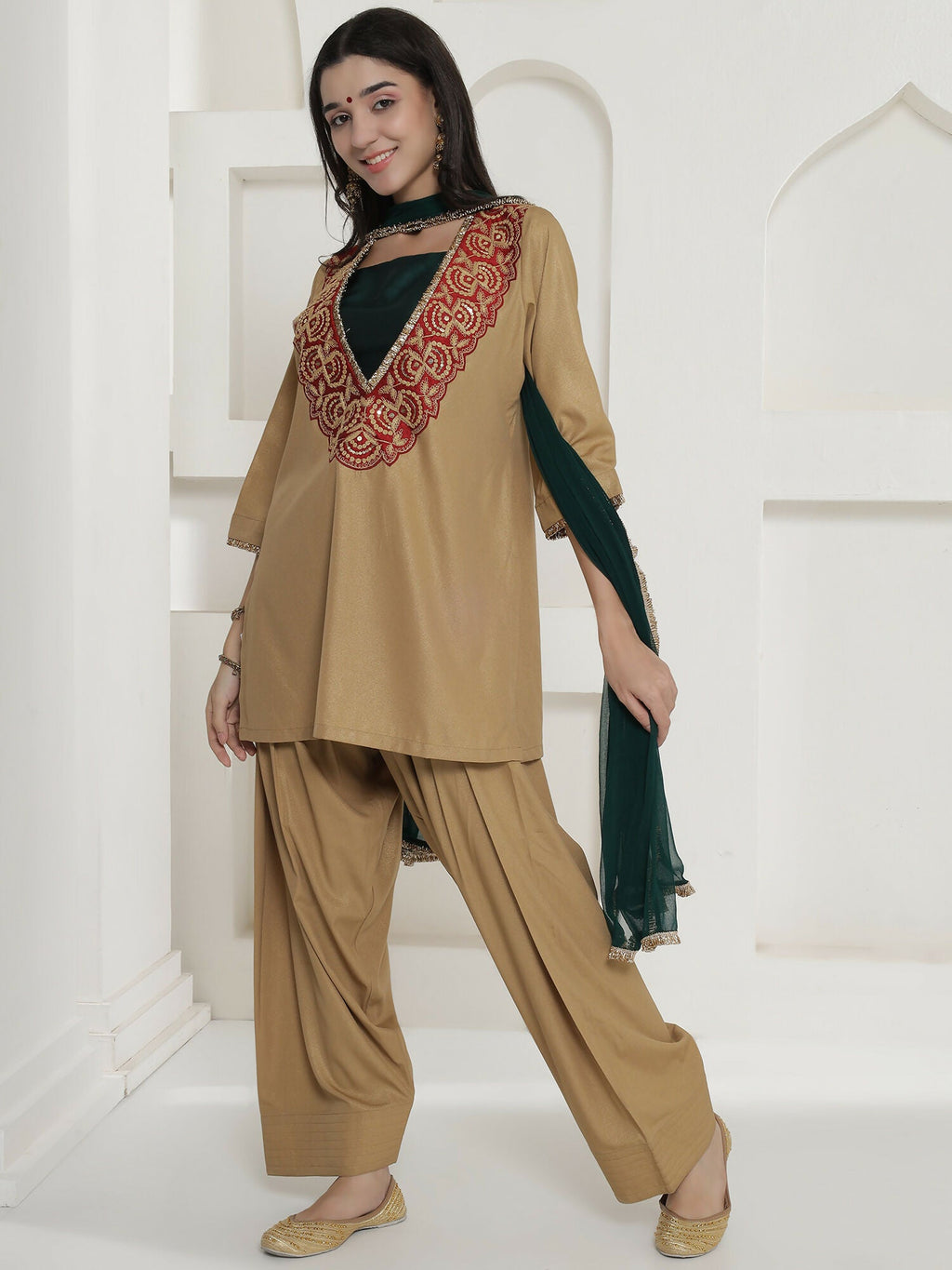 Joban Fashion Golden Farshi Salwaar Suit Set | Grocsy