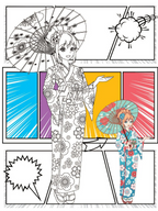 Dreamland Publications Colour Your Own Manga Book 2 With Free Manga Colouring Poster For Kids | Grocsy