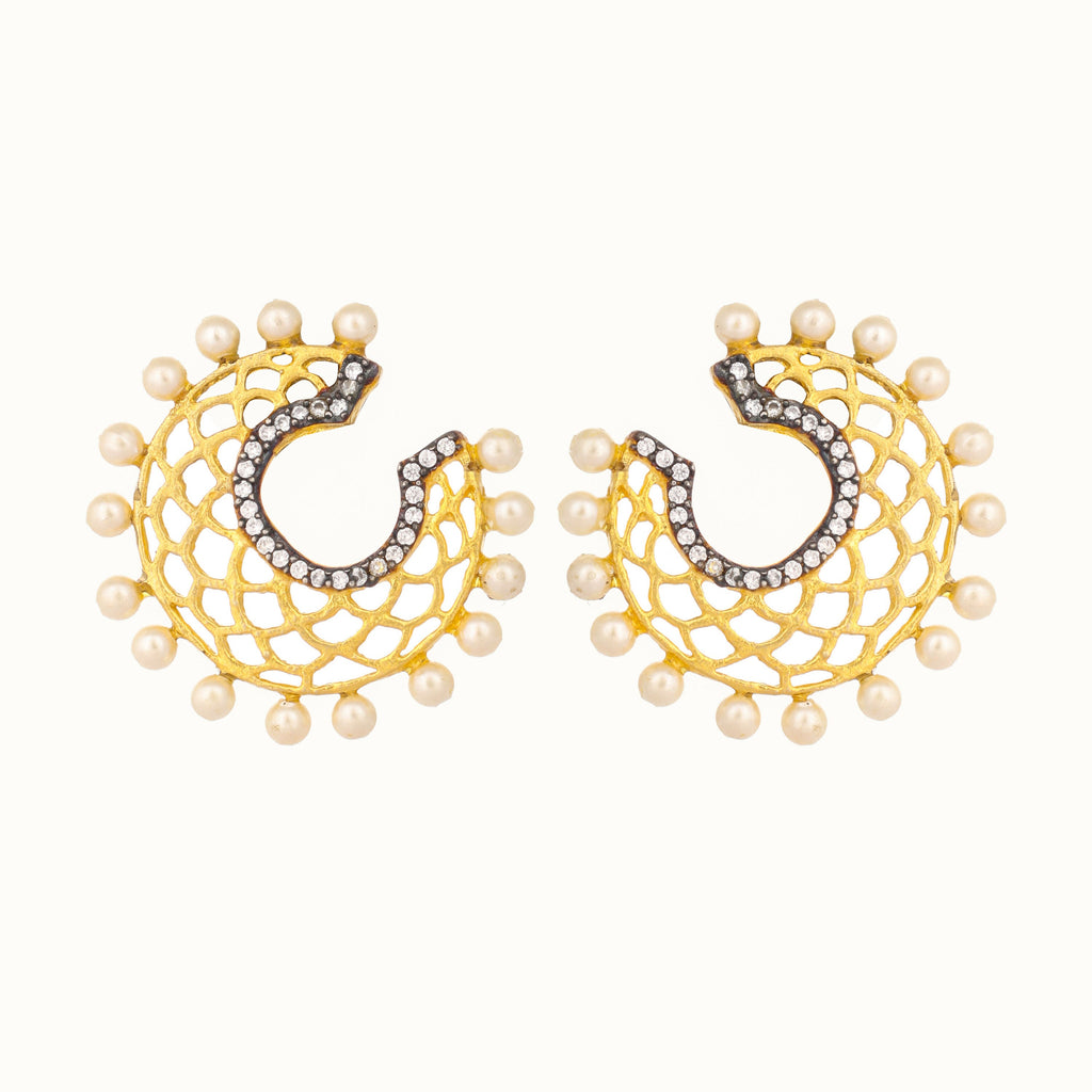 Nuyug 22K Gold Plated Celestial Filigree Earrings | Grocsy