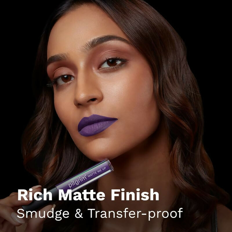 Pilgrim Liquid Matte Lipstick with Hyaluronic Acid - Purple Lust | Grocsy