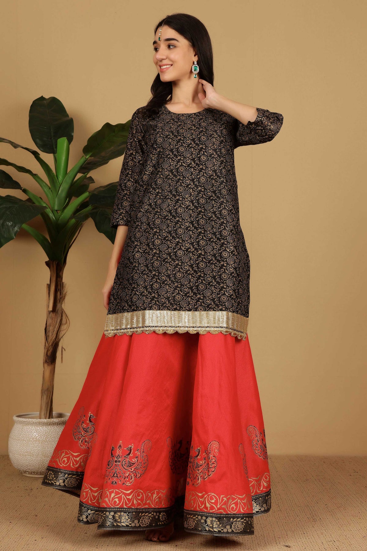 Joban Fashion Black Silk Lehenga Set | Grocsy