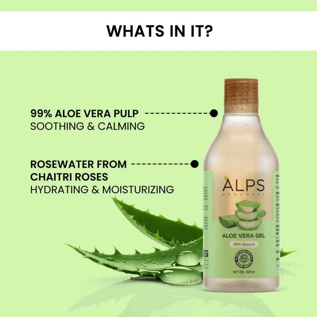 Alps Goodness Aloe Vera Gel infused with Rose Water | Grocsy