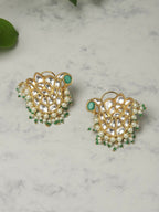Oversized Kundan Studs with Meenakari- Ruby Raang