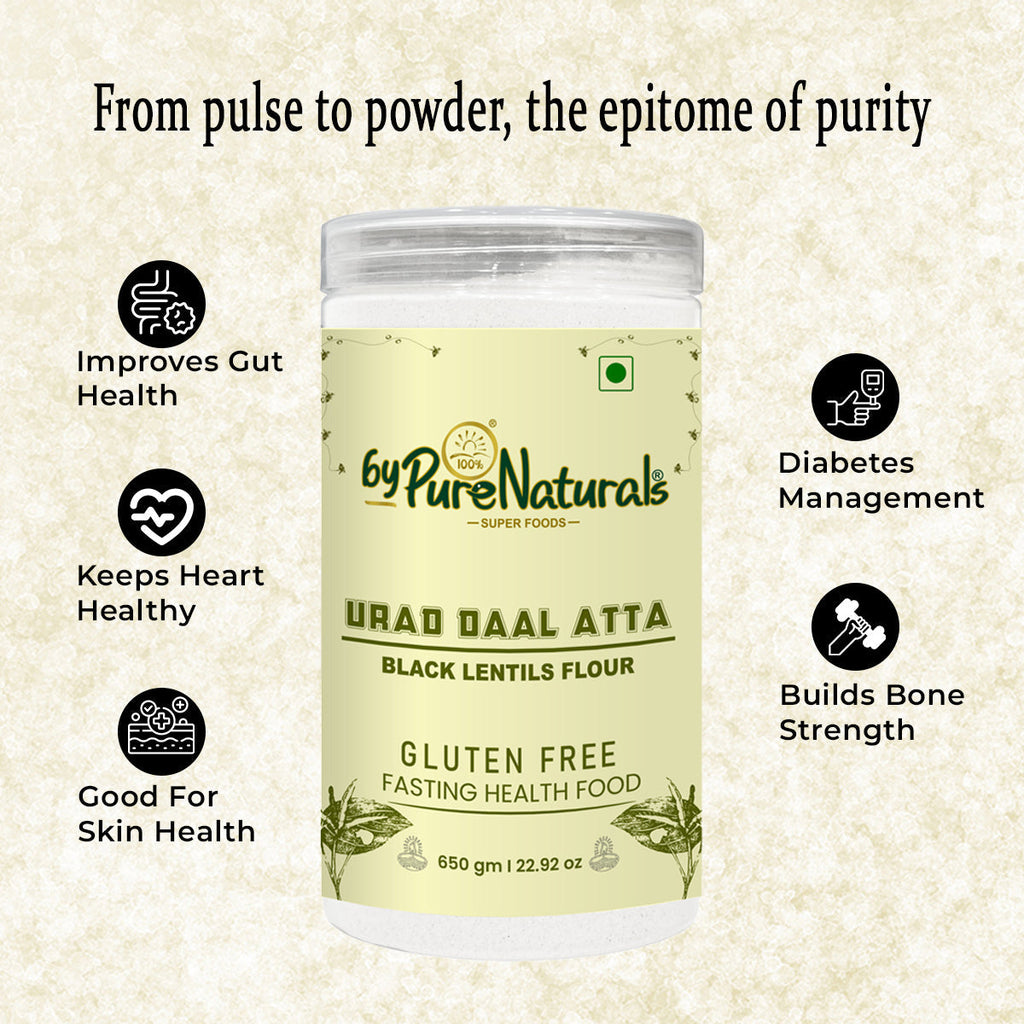 byPureNaturals Urad Daal Atta (Black Lentils Flour) | Grocsy