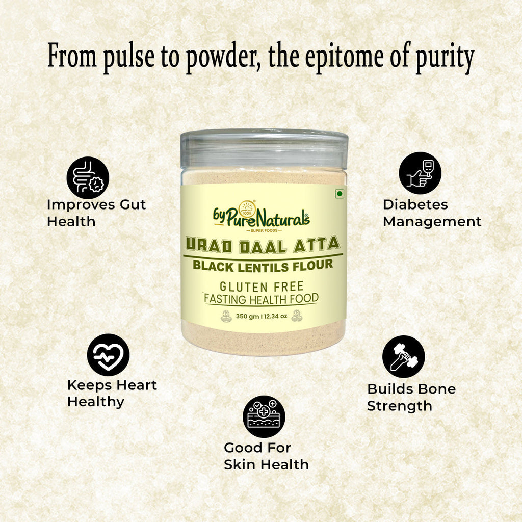 byPureNaturals Urad Daal Atta (Black Lentils Flour) | Grocsy