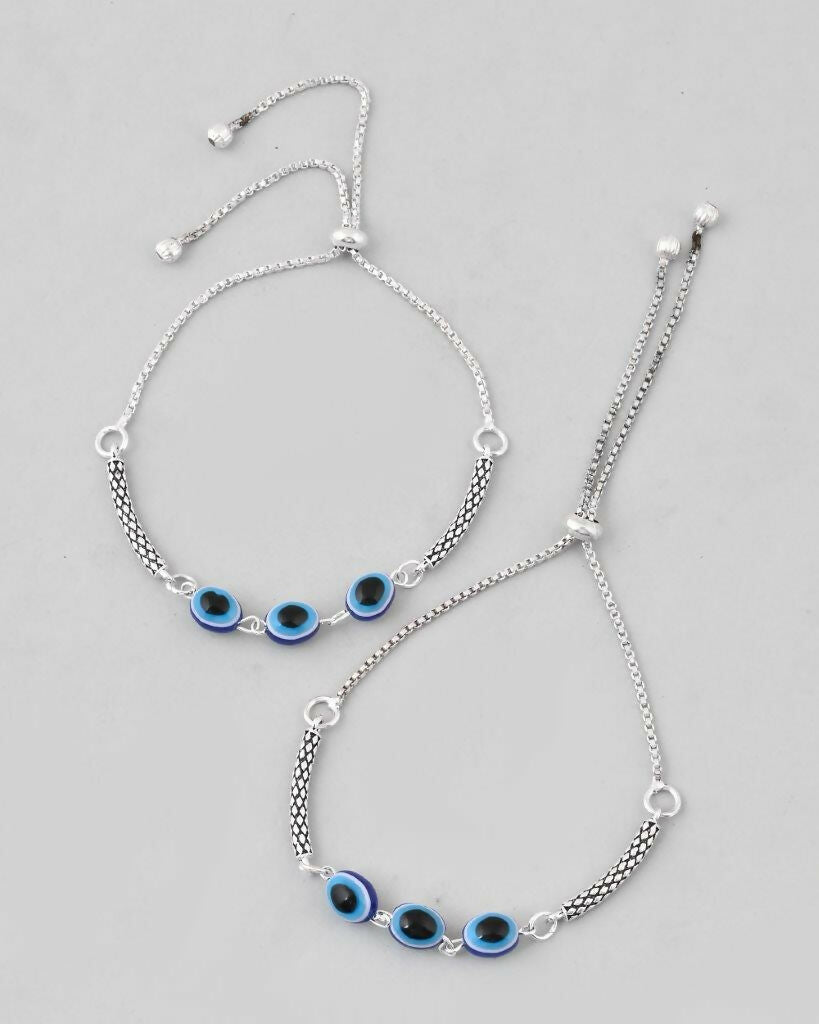 VOJ Set of 2 Traditional Evil Eye Designer Anklet | Grocsy