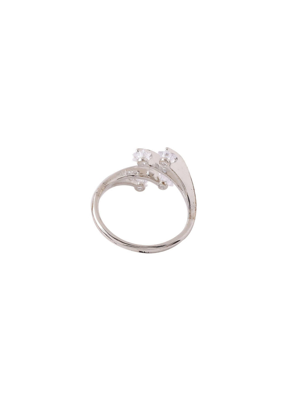 NVR Women's Stylish Latest Silver Plated Ring With Ad Stones | Grocsy