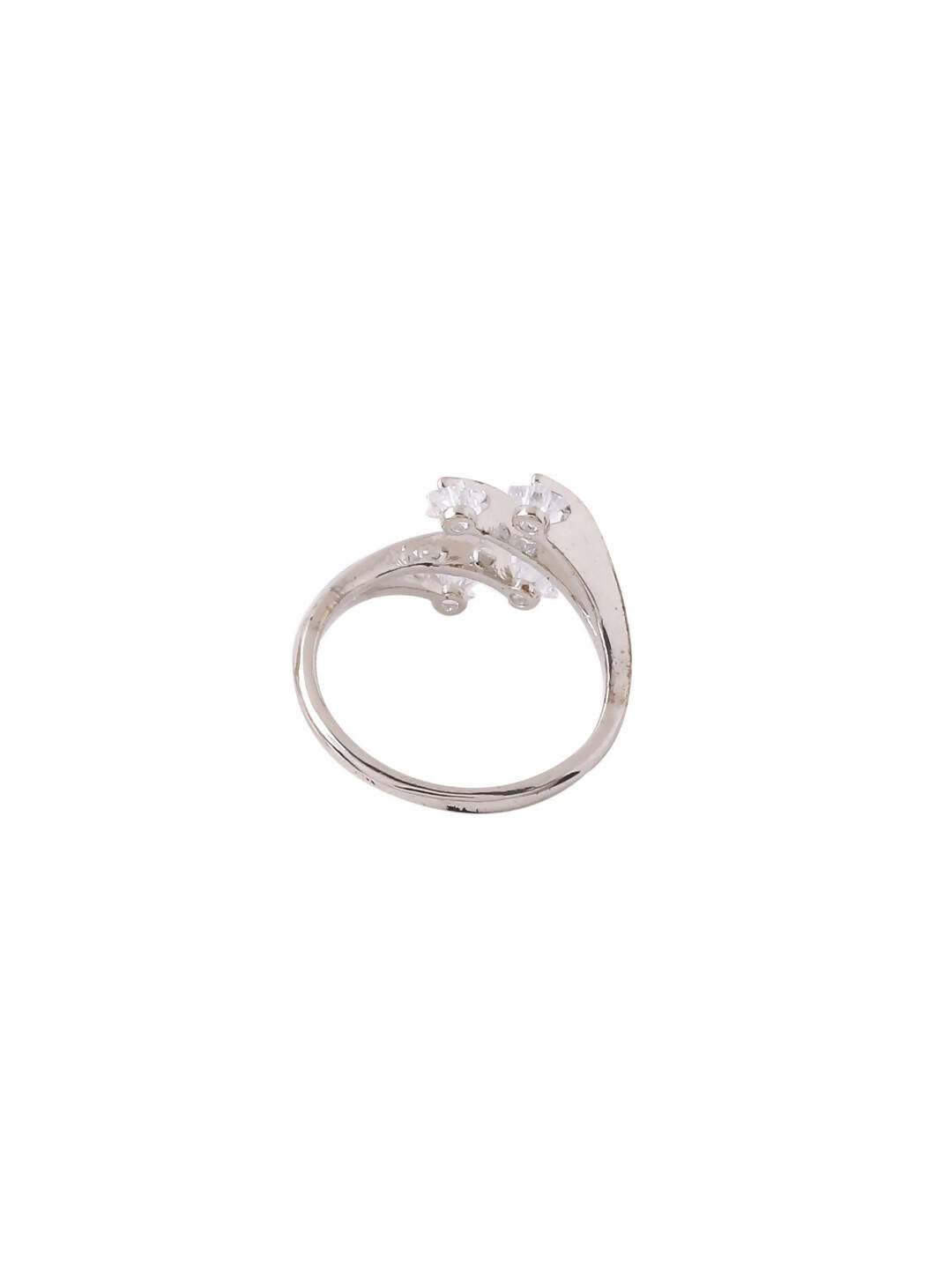 NVR Women's Stylish Latest Silver Plated Ring With Ad Stones | Grocsy
