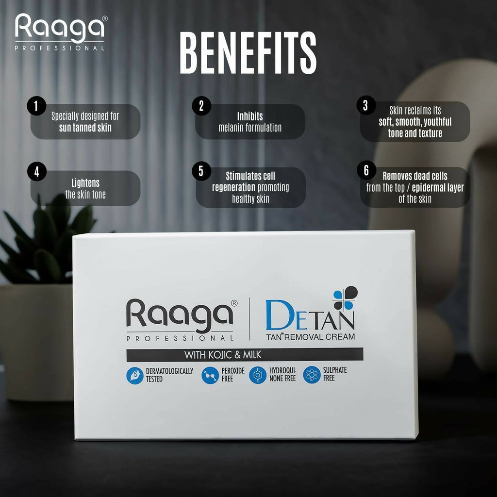 Raaga Professional De-Tan Tan Removal Cream Kojic & Milk | Grocsy