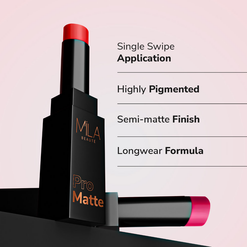 Mila Beaute Pro Matte Long Lasting Creamy Matte Finish Lipstick - Rekha | Grocsy